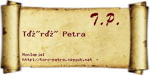 Törő Petra névjegykártya